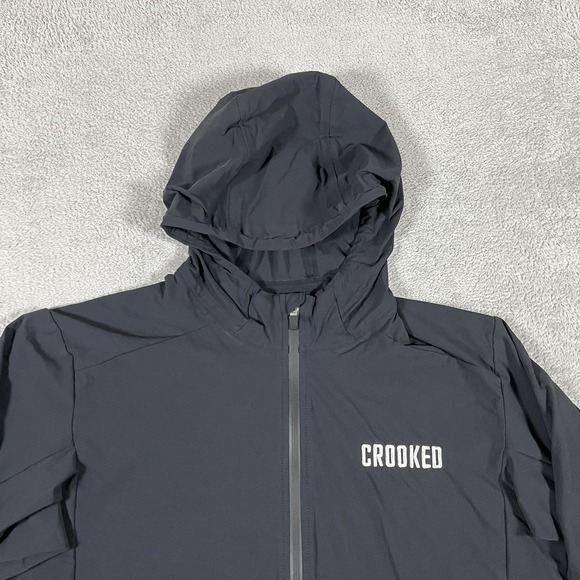 Outerknown Windbreaker Jacket Mens Large Black Active Warm-Up Hooded Full Zip - Picture 4 of 15